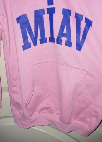 Pembe MIAV Baskılı kız çocuk Sweatshirt - Görsel 2
