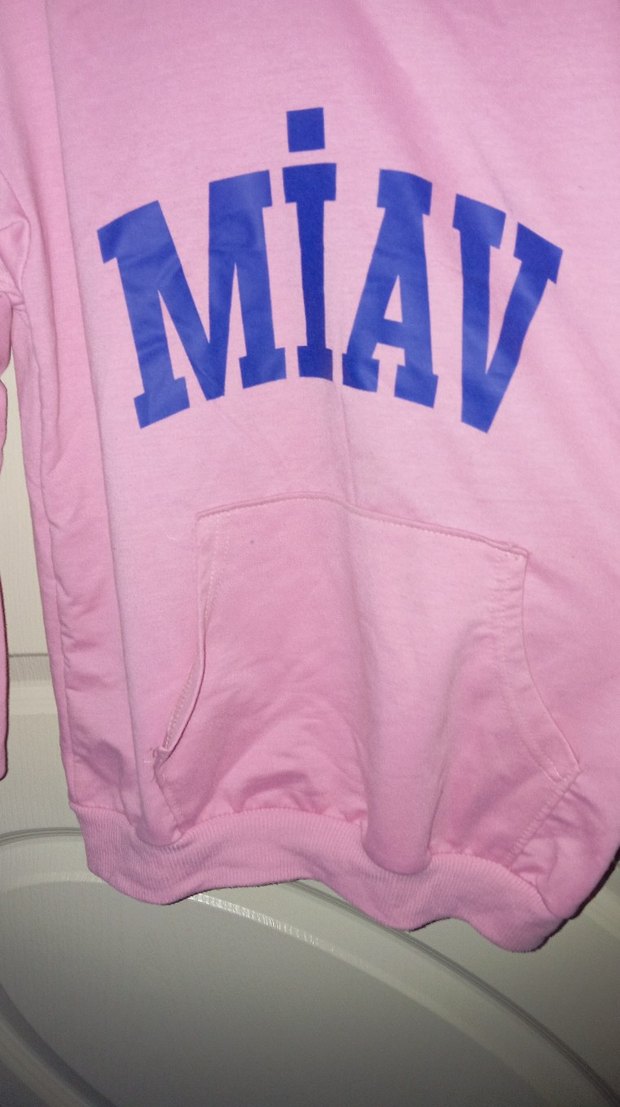 Pembe MIAV Baskılı kız çocuk Sweatshirt - Görsel 2