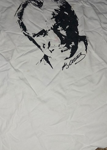 Beyaz Atatürk Baskılı Kısa Kollu Tişört - Görsel 3
