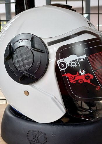 Beyaz Yarım Kask S M L XL XXL - Görsel 3