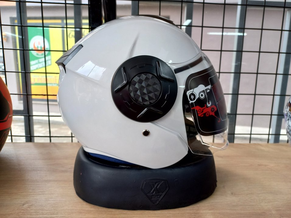 Beyaz Yarım Kask S M L XL XXL - Görsel 4