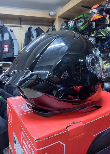 Parlak Siyah biker Motosiklet Kaskı - Görsel 7