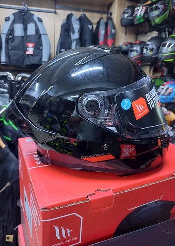 Parlak Siyah biker Motosiklet Kaskı - Görsel 8