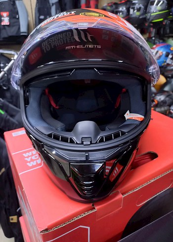 Parlak Siyah biker Motosiklet Kaskı - Görsel 3