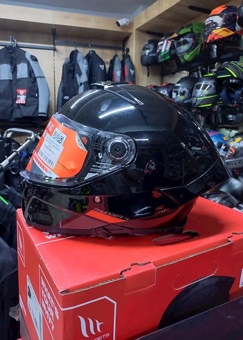 Parlak Siyah biker Motosiklet Kaskı - Görsel 5