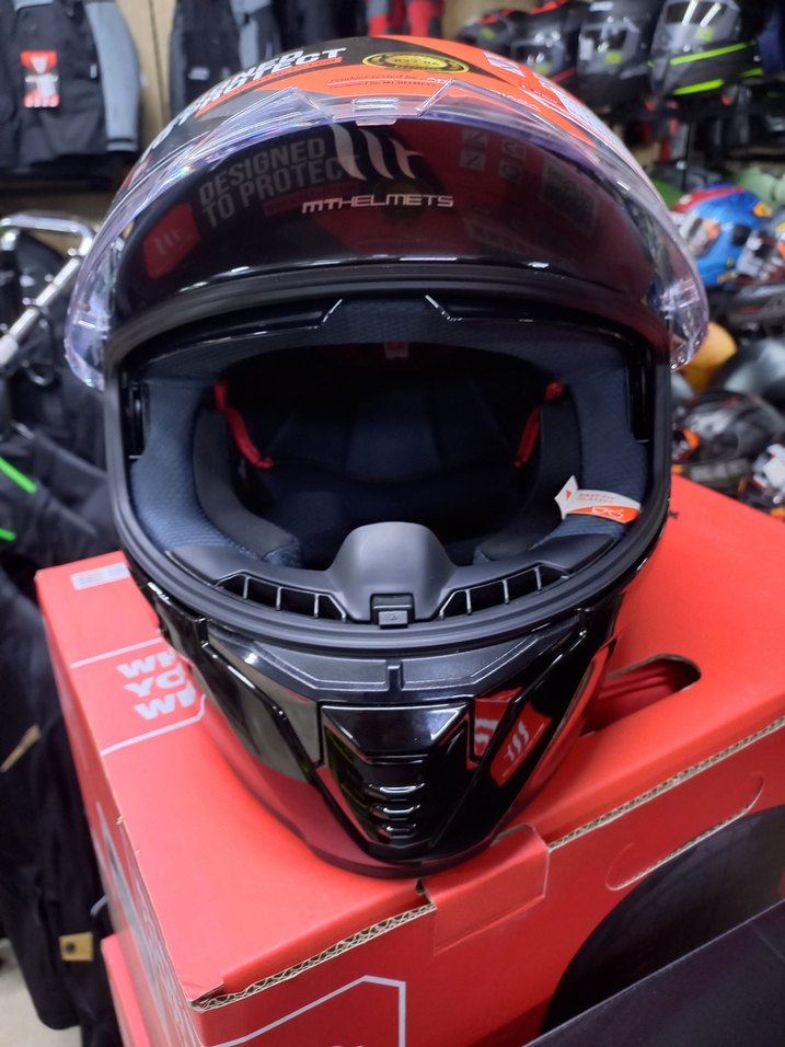 Parlak Siyah biker Motosiklet Kaskı - Görsel 3