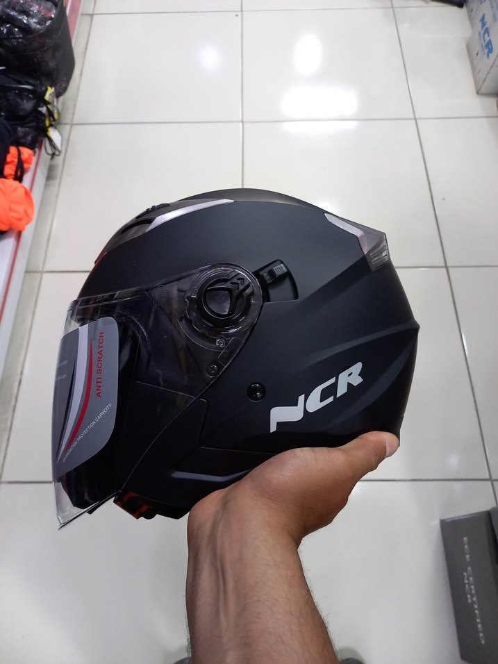 Mat Siyah Yarım Motosiklet Kaskı - Görsel 4