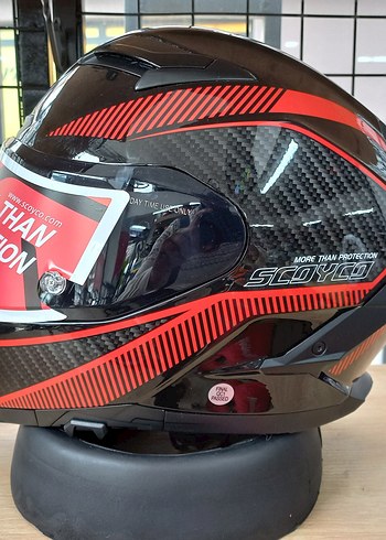 Kırmızı Baskılı Biker Motosiklet Kaskı - Görsel 2