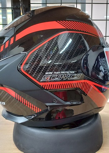 Kırmızı Baskılı Biker Motosiklet Kaskı - Görsel 4