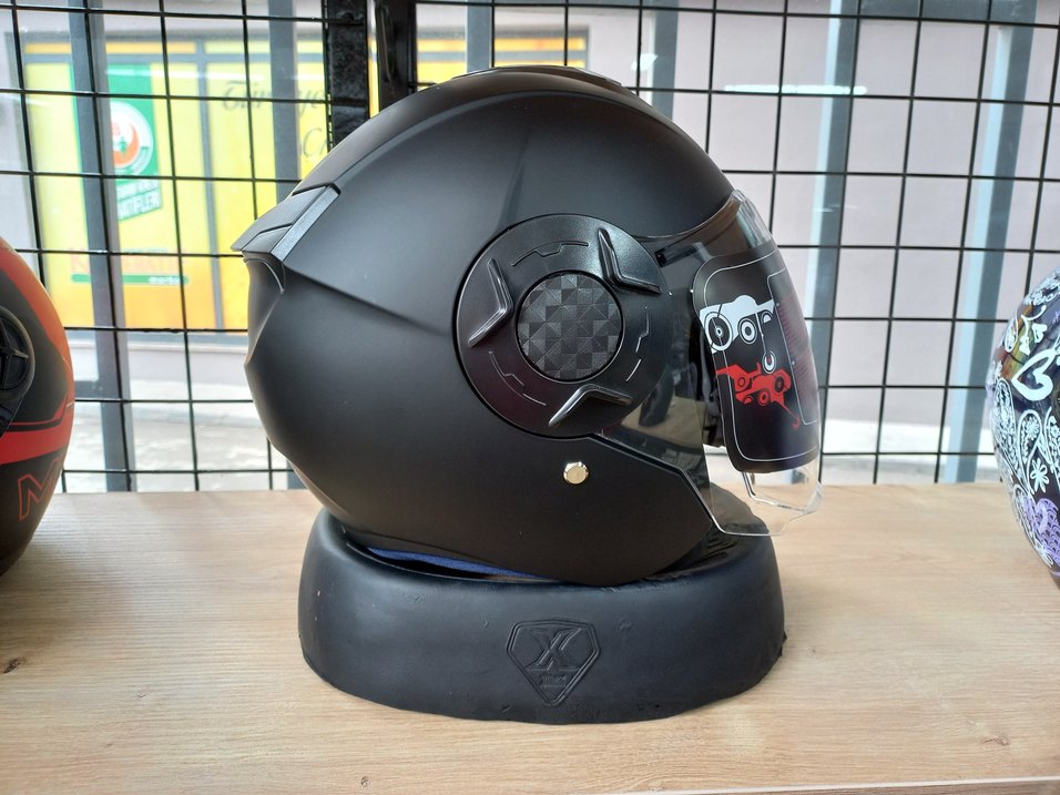 Mat Siyah Yarım Yazlık kask s m l xl xl bedenler - Görsel 3