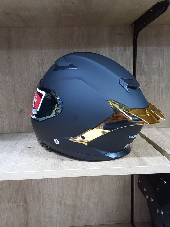 FULL FACE KASK ALTIN RENKLİ SPOİLER S M L XL - Görsel 2