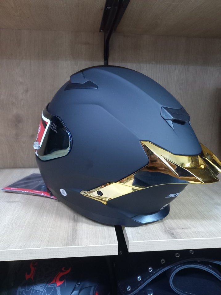 FULL FACE KASK ALTIN RENKLİ SPOİLER S M L XL - Görsel 3