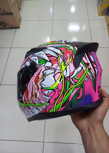 RENKLİ BASKILI FULL FACE KASK S BEDEN - Görsel 2