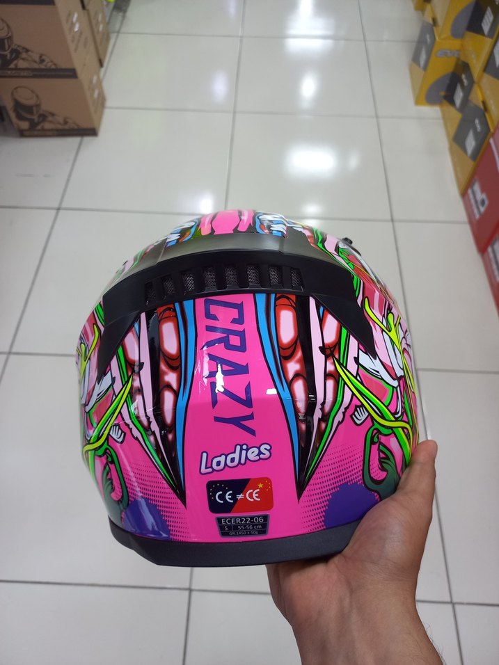 RENKLİ BASKILI FULL FACE KASK S BEDEN - Görsel 3