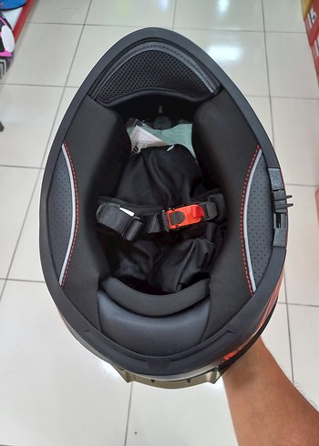 Kırmızı Yılan Desenli Motosiklet Kaskı - Görsel 3