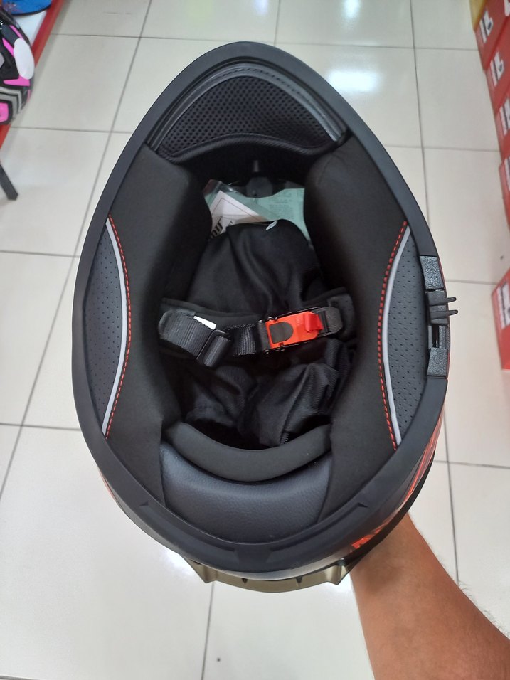 Kırmızı Yılan Desenli Motosiklet Kaskı - Görsel 3