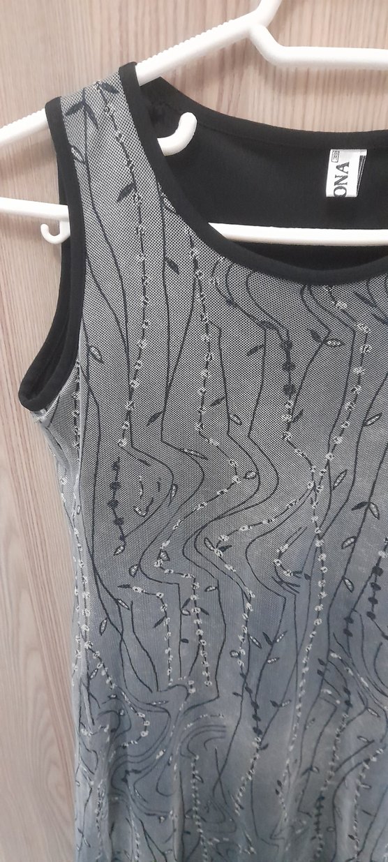 Gri Drapeli Elbise - Görsel 3