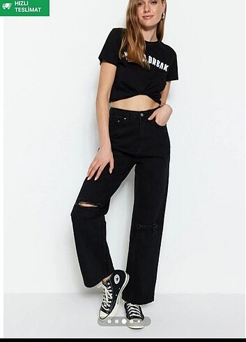 32 Beden Trendyol jean gri beli pensli