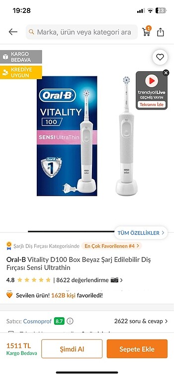 Braun Oral-B braun şarjlı diş fırçası