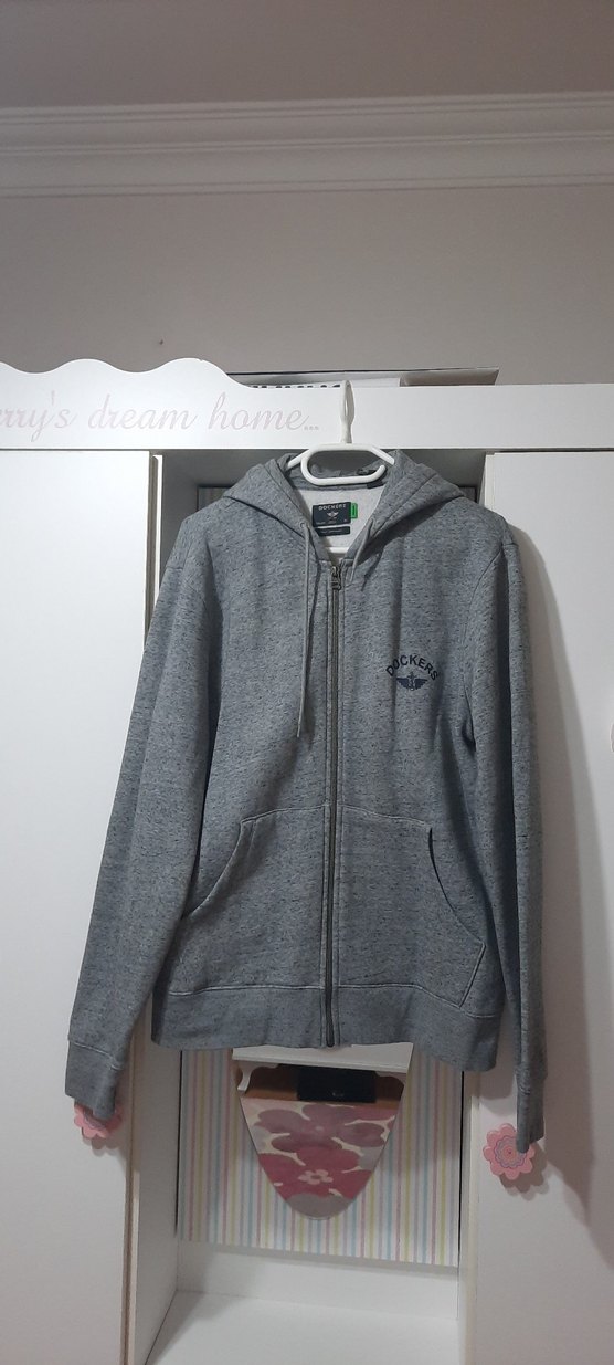 Gri Kapüşonlu Fermuarlı Erkek Sweatshirt - Görsel 2