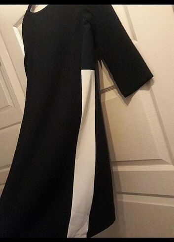 36 Beden Polyester koton siyah elbise