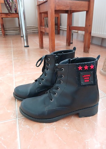 37 Beden Kadın Siyah Deri Rock Punk Botlar