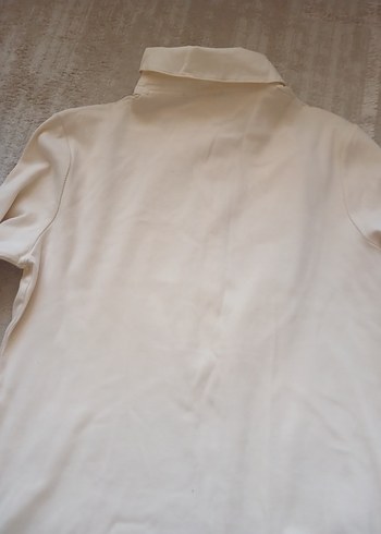 Düğmeli Beyaz Keten Uzun Kollu Kadın Gömlek - Görsel 6
