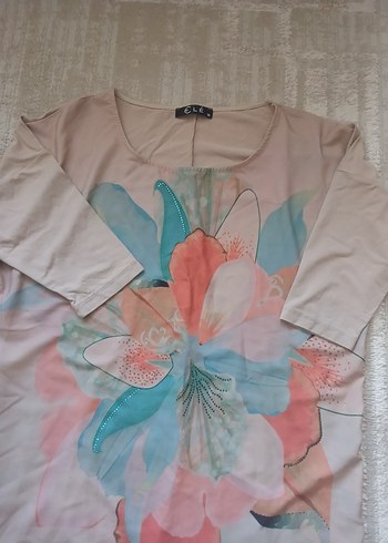 Bej Renkli Çiçek Desenli Kadın Bluz - Görsel 5