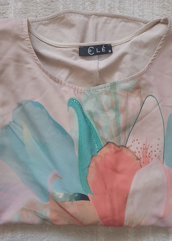 Bej Renkli Çiçek Desenli Kadın Bluz - Görsel 8