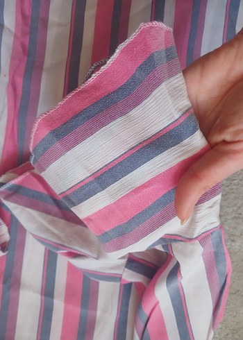 Bohem Tarz Uzun Kollu Çizgili Bluz - Görsel 3