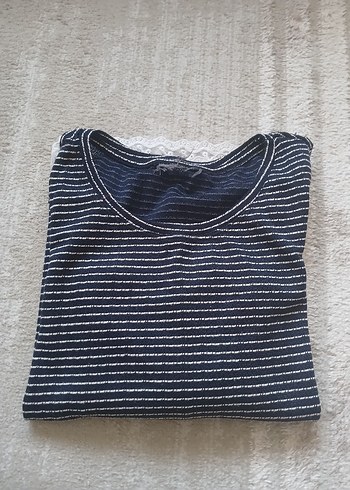 Çizgili Uzun Kollu Gri Kadın Kazak - Görsel 5