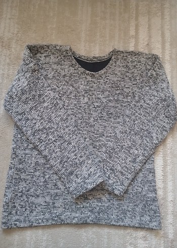 Gri Örgü Kadın Uzun Kollu Kazak - Görsel 2