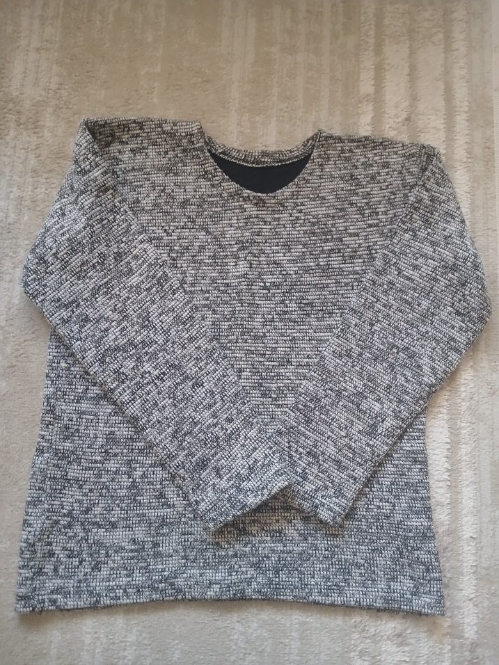 Gri Örgü Kadın Uzun Kollu Kazak - Görsel 2