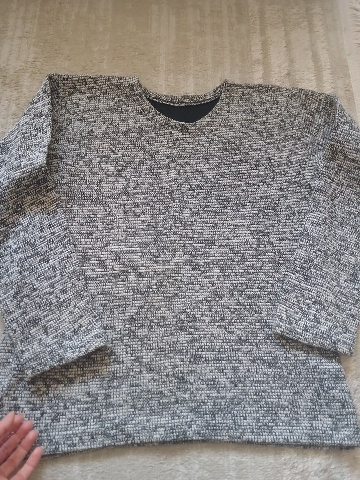 Gri Örgü Kadın Uzun Kollu Kazak - Görsel 5