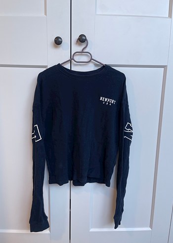 H&M Siyah Uzun Kollu Baskılı Kadın Sweatshirt