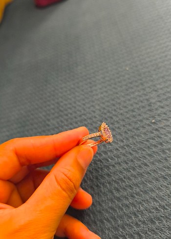  Beden mor Renk Mor Taşlı 925 ayar gümüş Vintage Kadın Yüzük