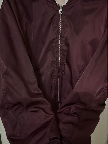 l Beden bordo Renk Bomber ceket