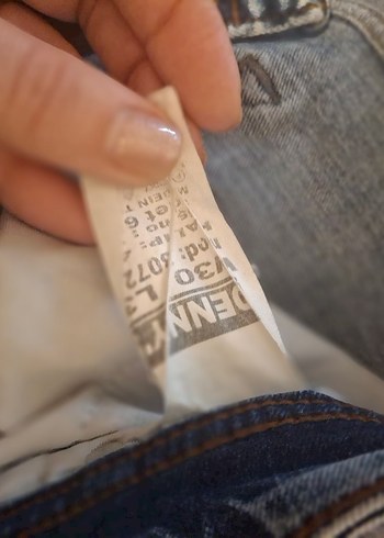 mavi Düğmeli Rahat Kesim erkek Kot Pantolon - Görsel 3