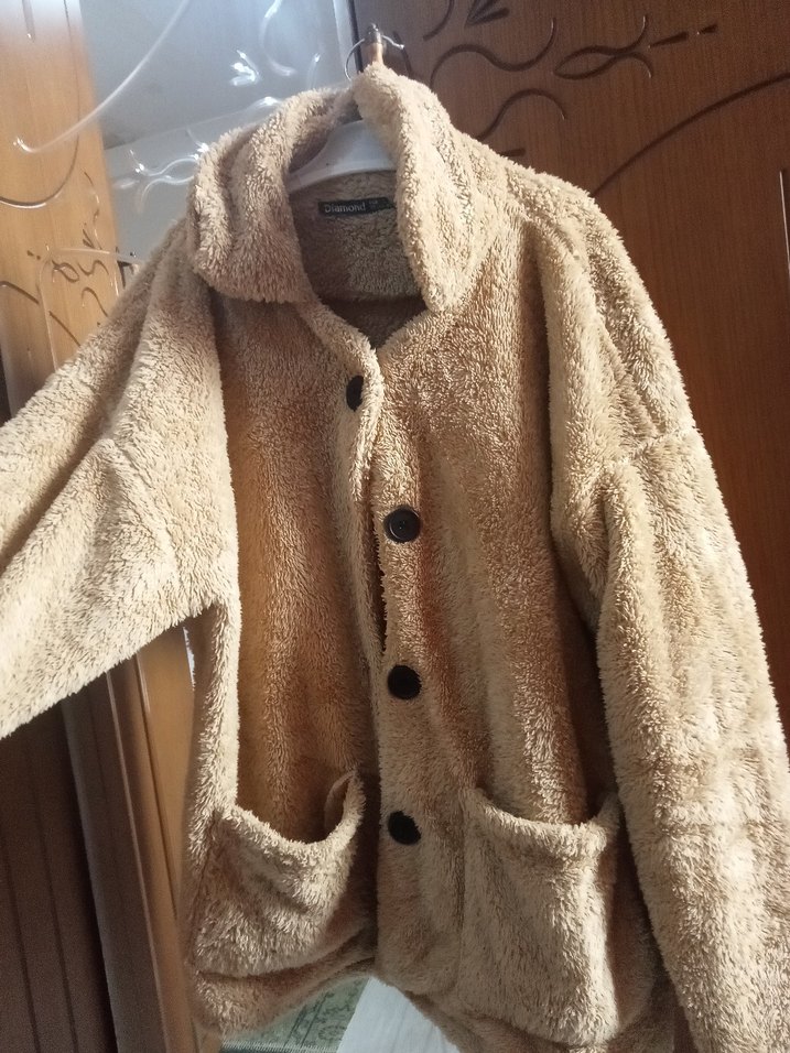 Bej Düğmeli Midi Kadın Ceket - Görsel 2