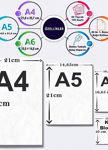  Beden RenkliDefter/Blocknote/Notluk/Sticker/Stickypaper/Postit/Kağıt/K