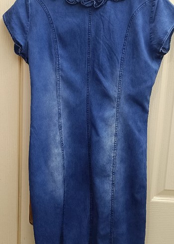 Abiye Kadın Mavi Denim Uzun Elbise