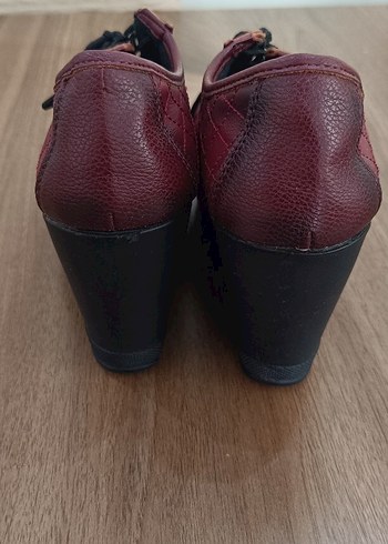 Bordo Kadın Dolgu Topuklu Klasik Ayakkabı 39 - Görsel 4