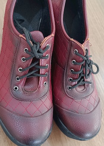 Bordo Kadın Dolgu Topuklu Klasik Ayakkabı 39 - Görsel 5