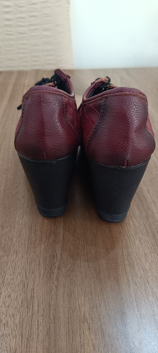 Bordo Kadın Dolgu Topuklu Klasik Ayakkabı 39 - Görsel 4