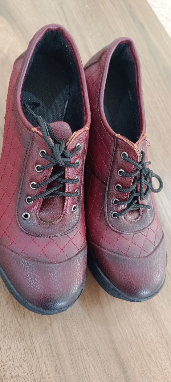 Bordo Kadın Dolgu Topuklu Klasik Ayakkabı 39 - Görsel 5