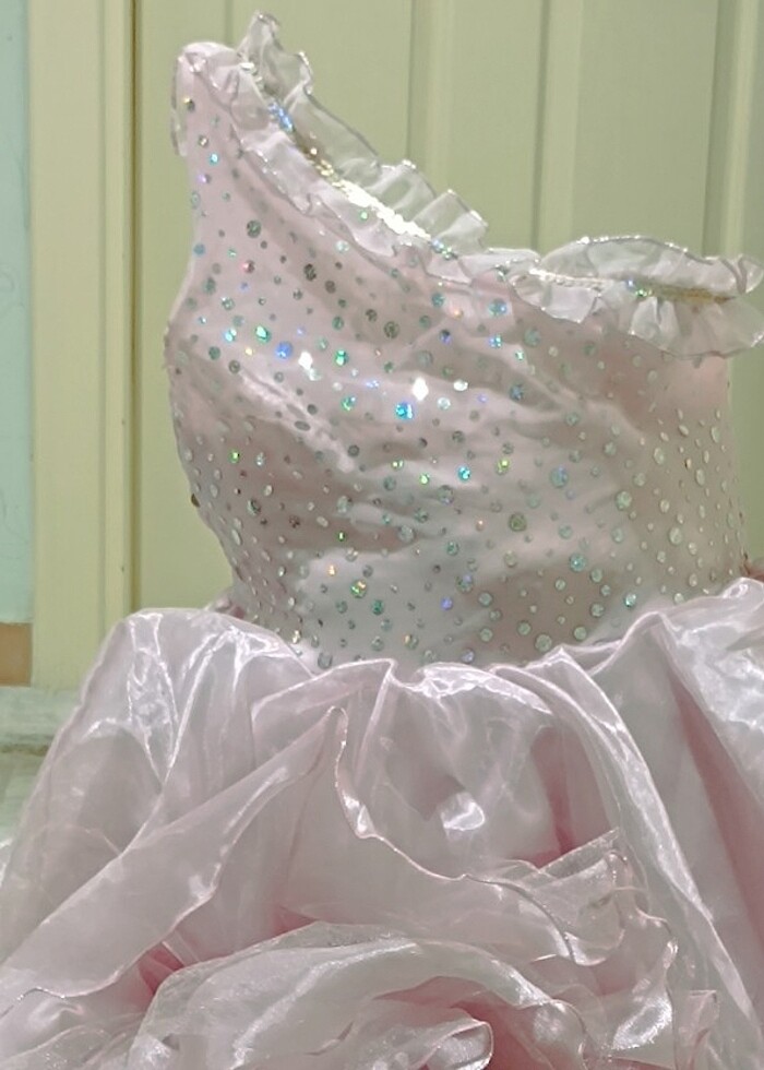 İNDİRİM de Kız çocuk Tüllü saten abiye 8-9 yaş - Görsel 3