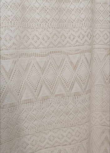 EKRU RENK MOTIVI MARKA YAZLIK ELBİSE S - Görsel 8