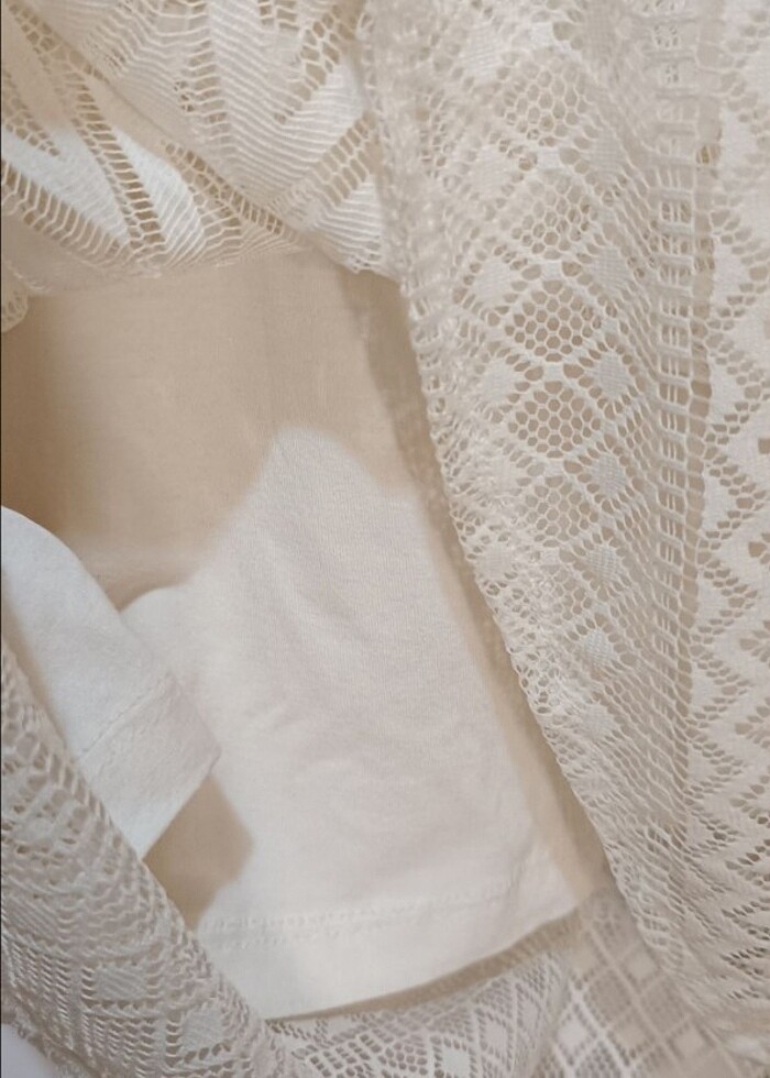 EKRU RENK MOTIVI MARKA YAZLIK ELBİSE S - Görsel 3