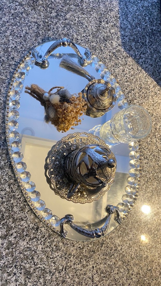 Aynalı damat kahvesi tepsisi - Görsel 2