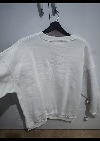 l Beden Beyaz Uzun Kollu Kadın Sweatshirt